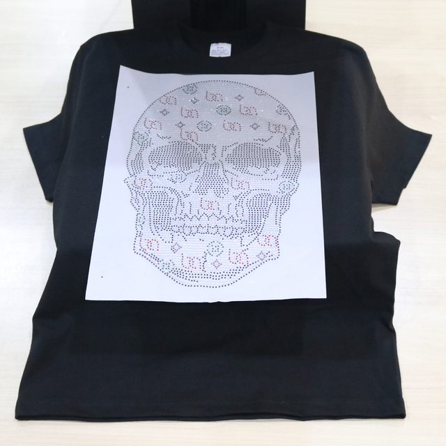 Custom Design Rhinestone Heat Sticker on T Shirt Iron on Rhinestone Transfers for Clothes DIY Decoration