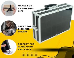 Alüminyum vitrinin, zar organizatör saklama kutusu, 2 çıkarılabilir tepsi ile zar kutu ekran durumda - Product Image 4