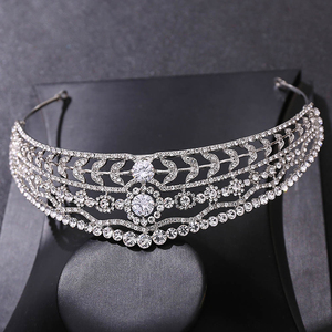 Luxury Accessoires De <strong>Beaute</strong> Pour Femmes 15.5cm Rhinestones Retro Tiaras Necklace Jewelry Delicate Bridal Crystal Headpiece - Product Image 5