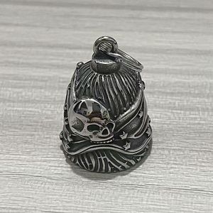 New Hot-selling Biker-style Stainless Steel <strong>Stars</strong> and Stripes Skull Riding Lucky Guardian Bell Keychain Necklace Pendant - Product Image 6