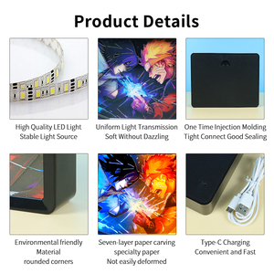 <span class=keywords><strong>2025</strong></span> Sản Phẩm Mới 7 Lớp In Ấn Laser Cắt Giấy Sheets LED Dải Ánh Sáng Bóng Sơn Nhật Bản Anime Hộp Ánh Sáng - Product Image 4