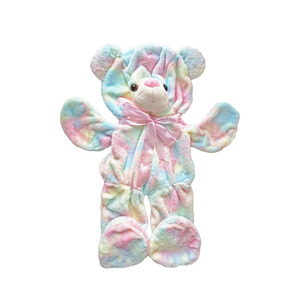 Venta al por mayor de pieles de oso de peluche coloridas, vacías, con cinta, personalizables, sin relleno, de arcoíris - Product Image 3