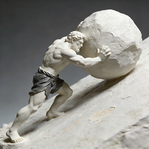 OEM ODM, taille et couleur personnalisées, emballage gratuit, conception personnalisée, fait main, peint à la main, Sisyphus Eternal Boulder, finition en résine froide moulée, finition bronze - Product Image 3