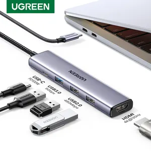 UGREEN USB C集线器类型-C至高清适配器4k 30hz PD100W SD TF坞站usb-c 3.1分离器，适用于苹果笔记本电脑iPad Pro Air华为USB 3.0集线器