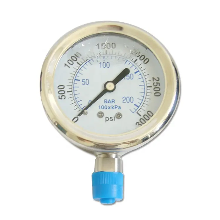 Impact resistance mechanical hydraulic silicone oil filled pressure gauges