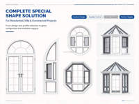 Fenêtre en aluminium à rupture de pont thermique sur mesure, formes spéciales, arches, designs gothiques, ronds et trapézoïdaux pour projets de villas
