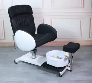 Silla de spa de pedicura para pedicura rosa y negra para tienda de baño de uñas y pies, silla de masaje de pies para salón de belleza