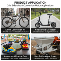 Kit de conversión eléctrica de 24V, motor de CC con engranajes, motor para scooter, motor de tracción central, motor de alto par, motor eléctrico, motor de CC con escobillas, proveedor de motores