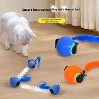 Nouveau jouet interactif intelligent pour chat en silicone de luxe avec mouvement automatique à 360° pour animaux fatigués