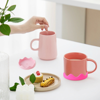Protège-tasse en silicone à bords ondulés personnalisés, manchon de protection antidérapant pour le fond des tasses, base antichoc pour tasses à café en céramique, réutilisable