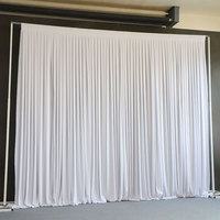 Rideau de fond de scène de mariage personnalisé en soie de lait infroissable avec 3 plis pour événements, scènes et décorations murales de fête