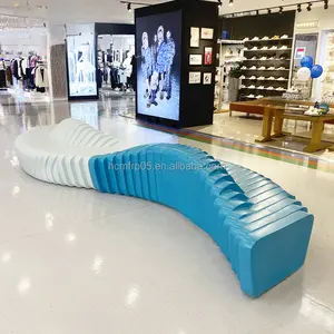 Personalizado de fibra de vidrio en rodajas Banco centro comercial pasillo S combinación de empalme ocio público asientos grandes silla