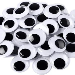 Handmade Diy Craft Moving Eyes Black Self-Adhesive Wiggle Googly Eyes Plastic Moving Safety Eyes For Toys And Dolls