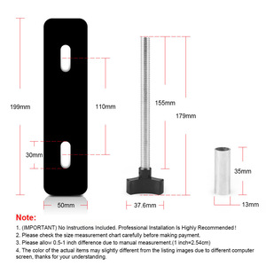 Car Roof Rack Mounting <b>Bracket</b> 199mm 50mm Zinc Alloy <b>Black</b> For SUV Roof Frame Support Kit - Product Image 1