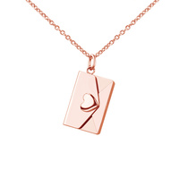 Collier pendentif personnalisé en acier inoxydable, gravé, amour, cœur, enveloppe, serrure, nouveau design