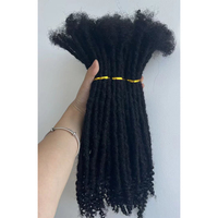 Extensions de dreadlocks Goddess Locs en cheveux indiens 4C, texturées vierges, crochets entrelacés, double trame, micro-liens, anti-emmêlement