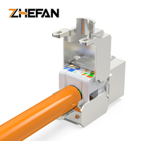 ZHEFAN Jack Keystone 180 degrés Cat6A Cat7 pour panneau de brassage vide, connecteur RJ45 FTP SFTP Cat6A, Jack Keystone SFTP