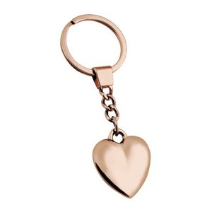 Portachiavi a forma di cuore in oro rosa con catena per donne e uomini, accessorio gioiello da regalo - Product Image 1