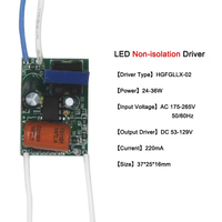Transformateur d'alimentation LED non isolé 8-50W, transformateur de lumière LED, entrée AC170-265V, adaptateur d'alimentation 220mA, puce d'ampoule LED