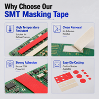 Ruban de masquage rouge en PET, ruban de masquage composite résistant à la chaleur, ruban de protection pour PCB, électronique, peinture en poudre et protection