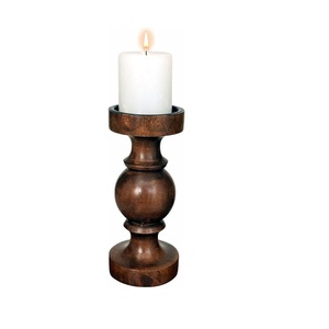Ensemble de porte-bougies en bois pour la décoration de la maison, centre de table de mariage, table à manger et présentation de célébrations festives - Product Image 2