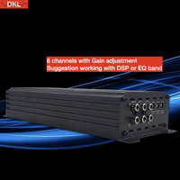 Amplificateur numérique stéréo de voiture 6 CH RMS 110W Amplificateur DSP Gamme complète Peak 6600W Class D Amplificateur de voiture Monobloc