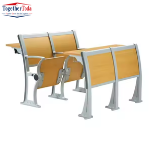 Meubles multifonctionnels pour lycée, bureau et chaise pliants pour étudiants, chaise d'auditorium en bois avec accoudoirs - Product Image 1
