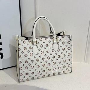 Bolso de mano vintage con bloques de color floral, bolso de gran capacidad, estilo minimalista europeo americano - Product Image 3