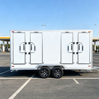 Cabine de toilettes mobile de luxe portable pour l'extérieur, 4 postes, préfabriquée, pour camping, événements et chantiers
