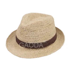 V Fashion Men Women Foldable Straw Hat Packable Travel women's straw fedora hat