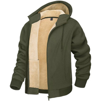 Sweat-shirts à capuche pour hommes, pull-over sport d'hiver en polaire coupe-vent avec fermeture éclair intégrale