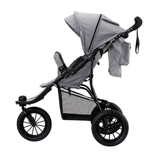 Cochecito de Bebé Ligero 3 en 1, Plegable con una Sola Mano, 3 Ruedas, Reversible, con Cubierta de Lino, Llantas Grandes, Estilo Jogger, Marco de Acero Inoxidable, 22 kg - Product Image 5