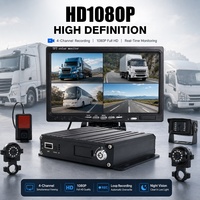 4G Mobil DVR Sistemi 4 Kanal 1080P Kayıtlı Araç Monitör Kamerası Gerçek Zamanlı GPS Takip SD Kartlı Kamyon Filosu Araç Güvenlik Sistemi