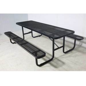 โต๊ะปิกนิกเหล็กขนาดใหญ่สำหรับกลางแจ้งหรูหราเชิงพาณิชย์พร้อมม้านั่งโรงเรียนร้านอาหารนอกลาน72นิ้วโต๊ะรับประทานอาหารโลหะ96นิ้ว - Product Image 2