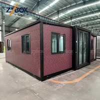 ZYBOX Villa de Luxe Préfabriquée, Maison Conteneur Extensible 20ft 40ft avec 2 Chambres, Cuisine et Toilettes pour les Marchés d'Australie, des États-Unis et du Canada