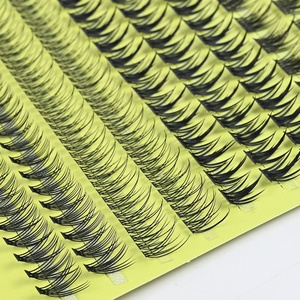 Cils noirs semi-faits à <span class=keywords><strong>la</strong></span> main, DIY, simulation naturelle, tige de blé <span class=keywords><strong>sauvage</strong></span> pure, queue de poisson, 20D, mixte, paquet de 10 rangées, segmentés, pour greffage - Product Image 6