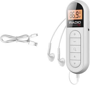 Radio Receptor FM Portátil Ultracompacto Recargable con Pantalla LCD Retroiluminada, Búsqueda con un Solo Botón, Carga Tipo C - Product Image 6
