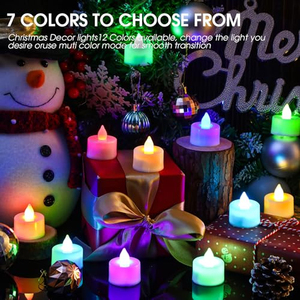 Velas LED que Cambian de Color, Velas de Té sin Llama con Luz de Colores, Velas Artificiales de Colores que Funcionan con Batería para Halloween - Product Image 2