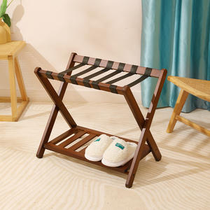 <span class=keywords><strong>Porte</strong></span>-bagages d'hôtel moderne, version épaissie, en bois de bambou, pliable, support de rangement pour la chambre à coucher - Product Image 4