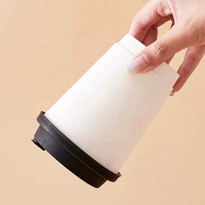 Gobelets en papier jetables biodégradables et compostables à paroi simple avec logo personnalisé, couvercles anti-fuite pour café chaud, thé, lait à emporter - Product Image 6