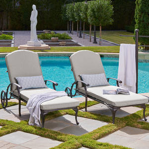 Tumbona moderna de aluminio fundido ajustable de lujo para adultos jardines Parque patio piscina Hotel exterior chaise lounge - Product Image 6