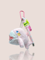 Porte-clés Requin en Peluche Douce, Design Anime, Durable, Grande Bouche, Animal Marin, Jouet en Peluche, Breloque Cœur, Pendentif de Sac, Porte-clés Animal Marin