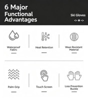 Gants de ski chauds et isolés, compatibles écran tactile, pour snowboard, accessoires de main durables pour l'hiver et l'extérieur, vente en gros
