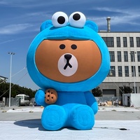 Ours en peluche gonflable géant de 6,8 m / 22,31 pieds pour publicité extérieure, mascotte gonflable personnalisée en forme d'ours en peluche