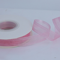 Haute qualité personnalisé rose fait à la main Organza mousseline de soie ruban 100% Polyester fête mariage Festival décorations boîte-cadeau emballage