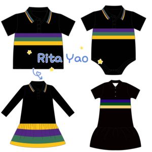 RTS personalisasi Mardi Gras bayi laki-laki Bodysuit Custom Onesie Romper Karnaval bayi pakaian Jumpsuit bayi baru lahir Polo Shirt Dress 2025 - Product Image 3