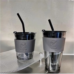 Guogres Glass Cup With Lid And Straw Large Capacity For Coffee On The Go - Product Image 3