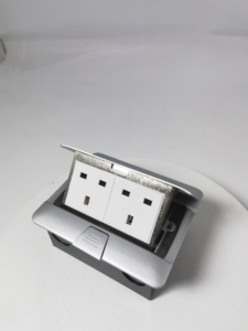 MAADN - <span class=keywords><strong>Caja</strong></span> de <span class=keywords><strong>Enchufes</strong></span> Empotrable en el <span class=keywords><strong>Suelo</strong></span>, Estándar del Reino Unido, Enchufe Plateado Integrado en el Escritorio, 2 Tomas de Corriente para Sala de Estar u Oficina - Product Image 4