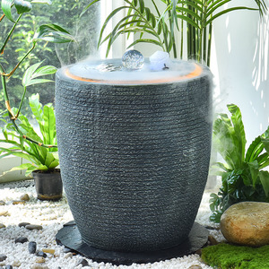 Fontaine d'eau courante en résine de décoration de circulation de plancher de cour extérieure simple et moderne pour salon porche espace intérieur - Product Image 5