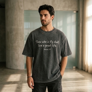 Custom Screen Printing Tee Heavyweight Oversized Boxy <b>Men's</b> T-shirts Gemstone Acid Wash Sun Faded Distressed T Shirt - Product Image 1